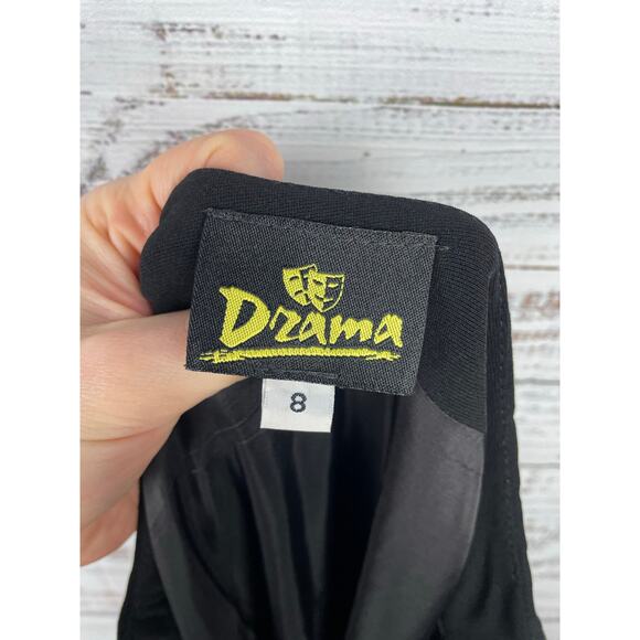 Vintage Drama Midi Skirt Black 8 Adjustable Slit USA Modest Minimalist Witchy - Picture 4 of 9